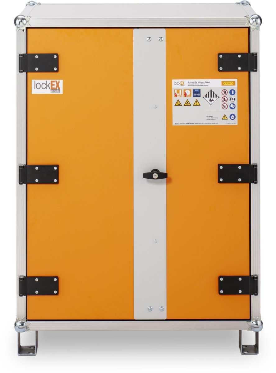 Akku-Lagerschrank CEMO lockEX 2.0 – 8/10 mit Stellfüssen