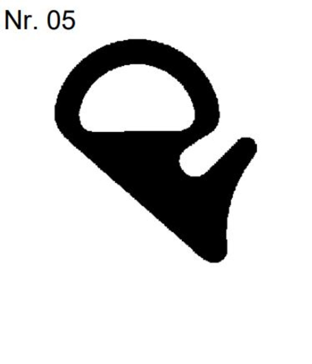 Joint en caoutchouc profil 5 pour porte blindée et couvercle blindé (prix de vente au mètre)