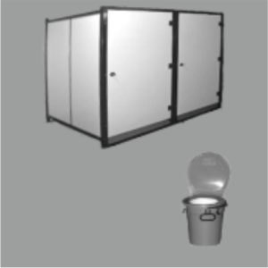 Cabine d’abort AK-L, gauche, 75 x 120 x 185 cm